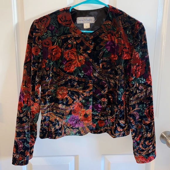 Vintage Velvet Floral Jacket - Picture 1 of 4